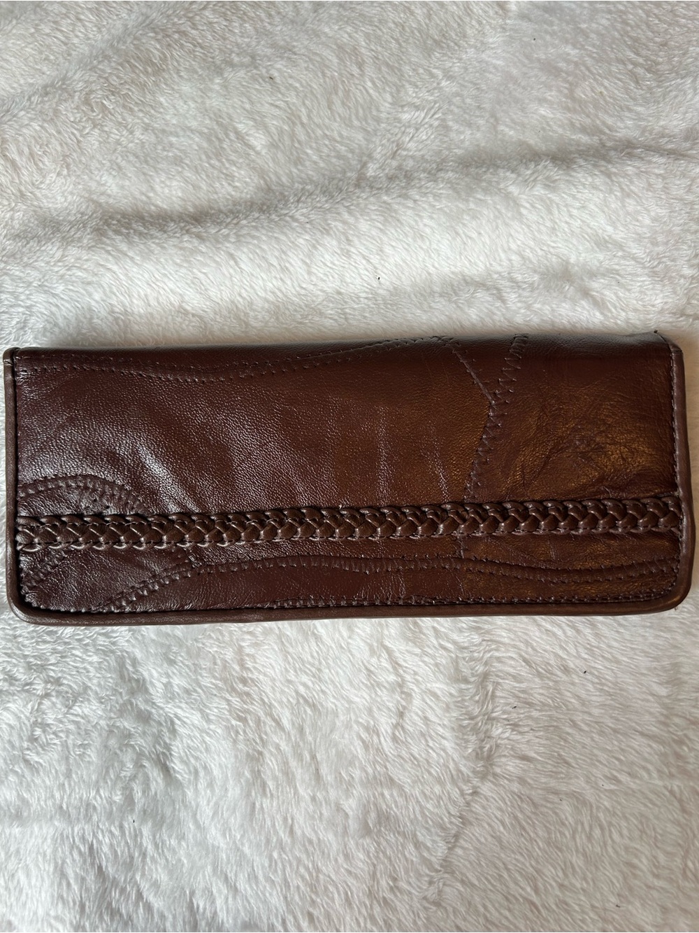 Source Unknown Brown Braided Leather Wallet